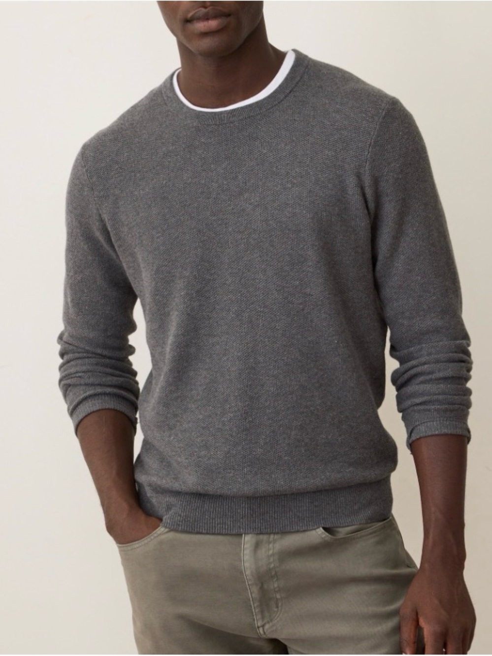 Men's Marine Layer Sweater Tee Classic Crewneck Sweater - Gray